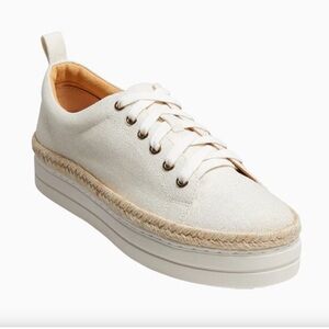 Jack Rogers Mia Canvas Low Top Platform Cream Espadrille Sneakers